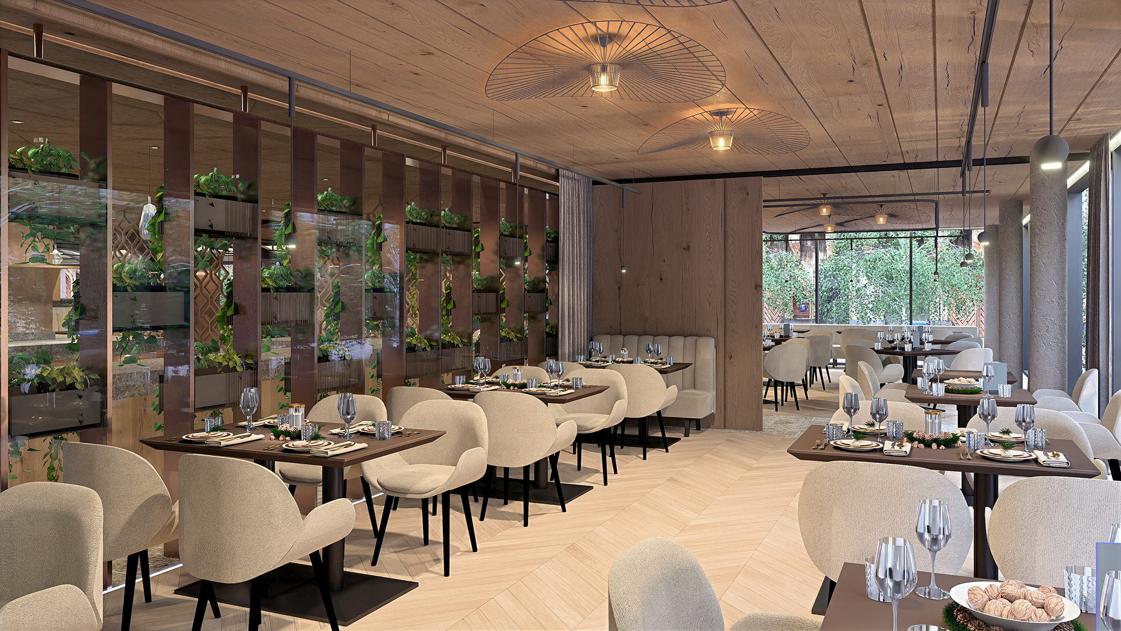Visualisierung des neuen Restaurants im Hotel Hofbräuhaus Bodenmais